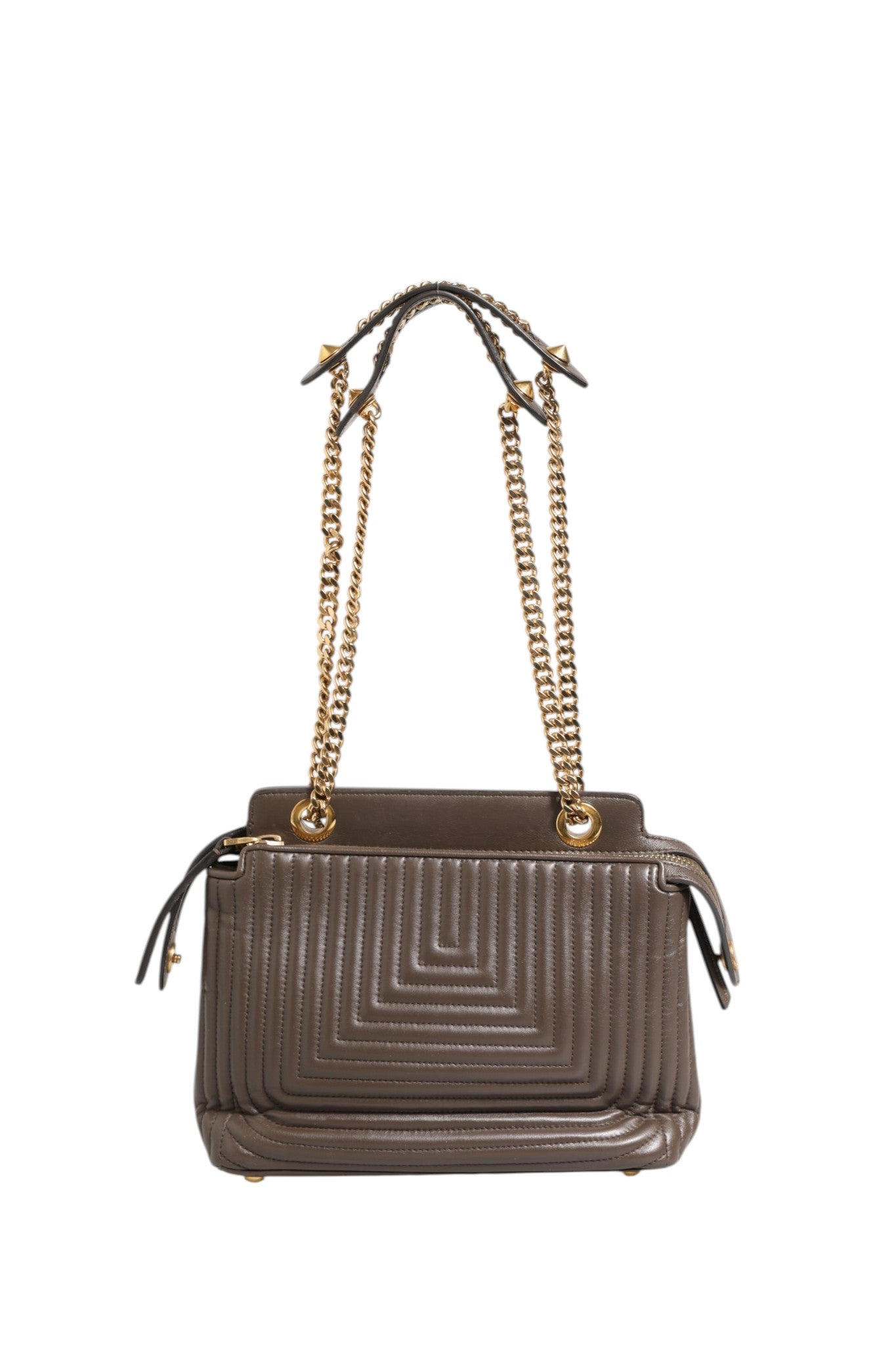 Μικρή Τσάντα Ώμου Fendi Dotcom Click Καφέ Δέρμα Αρνιού