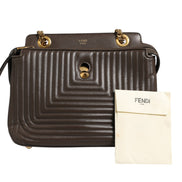 Μικρή Τσάντα Ώμου Fendi Dotcom Click Καφέ Δέρμα Αρνιού