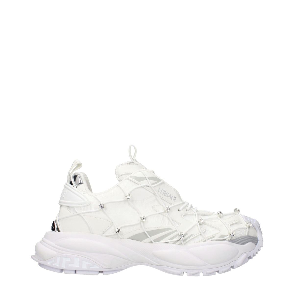 Versace White Fabric Sneakers