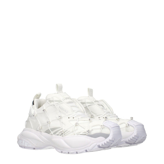 Versace White Fabric Sneakers