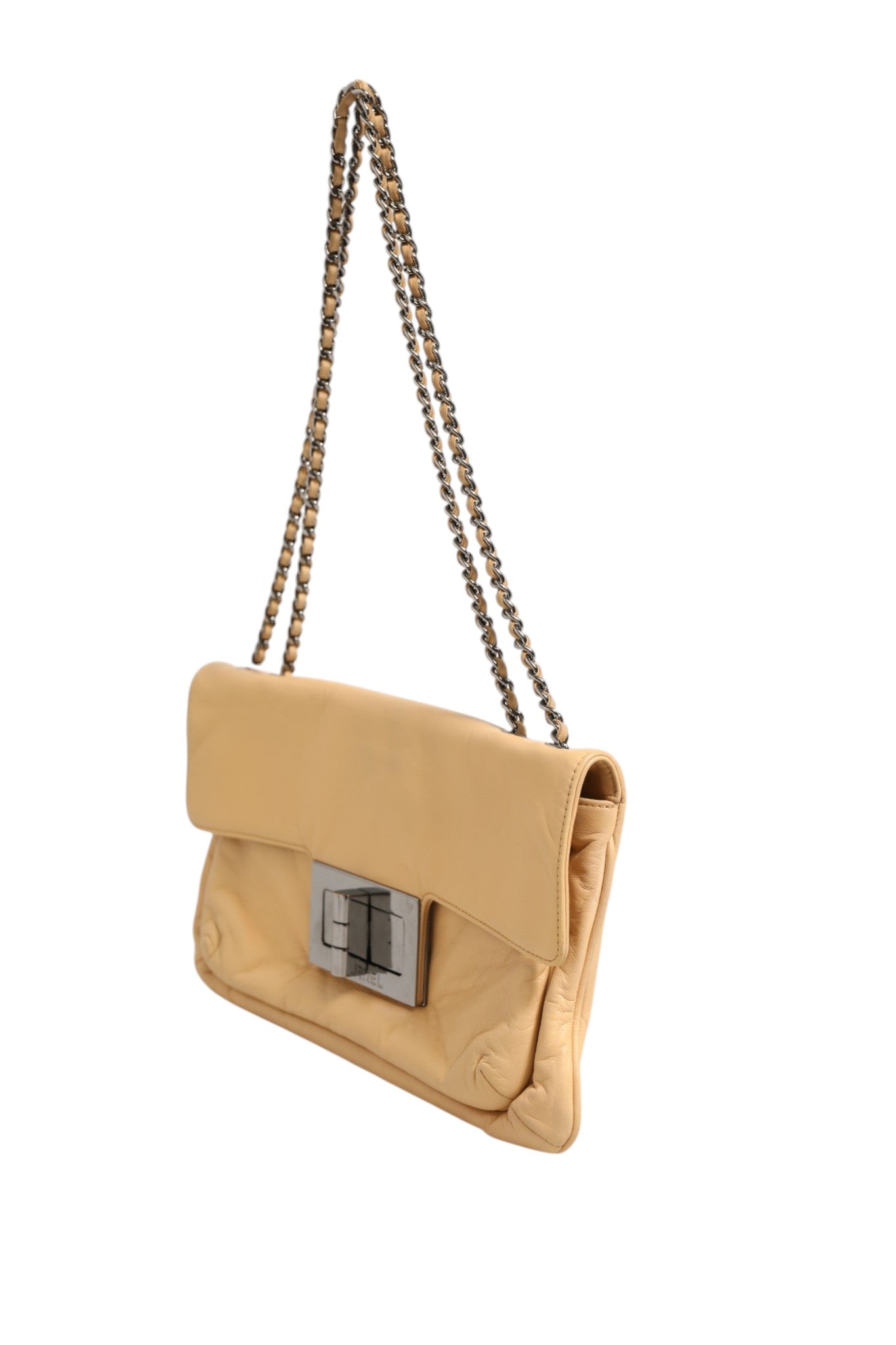 Chanel Beige Lambskin Giant Reissue Mademoiselle Lock Flap Bag