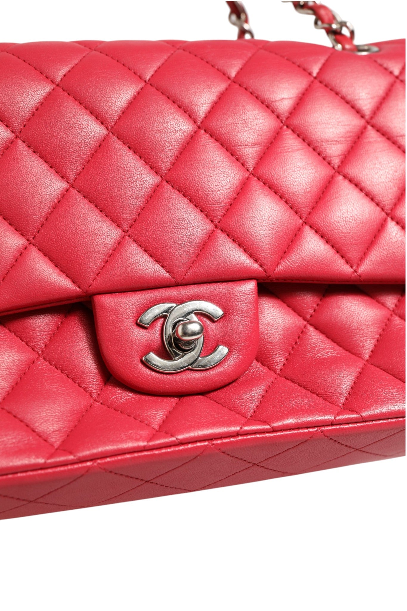 Chanel Classic Medium 25 Red Quilted Leather Flap Bag