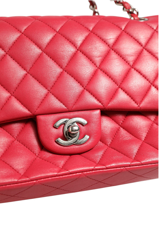 Chanel Classic Medium 25 Red Quilted Leather Flap Bag