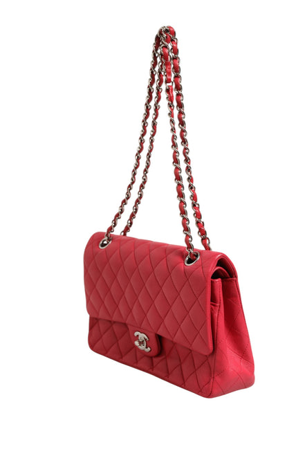 Chanel Classic Medium 25 Red Quilted Leather Flap Bag
