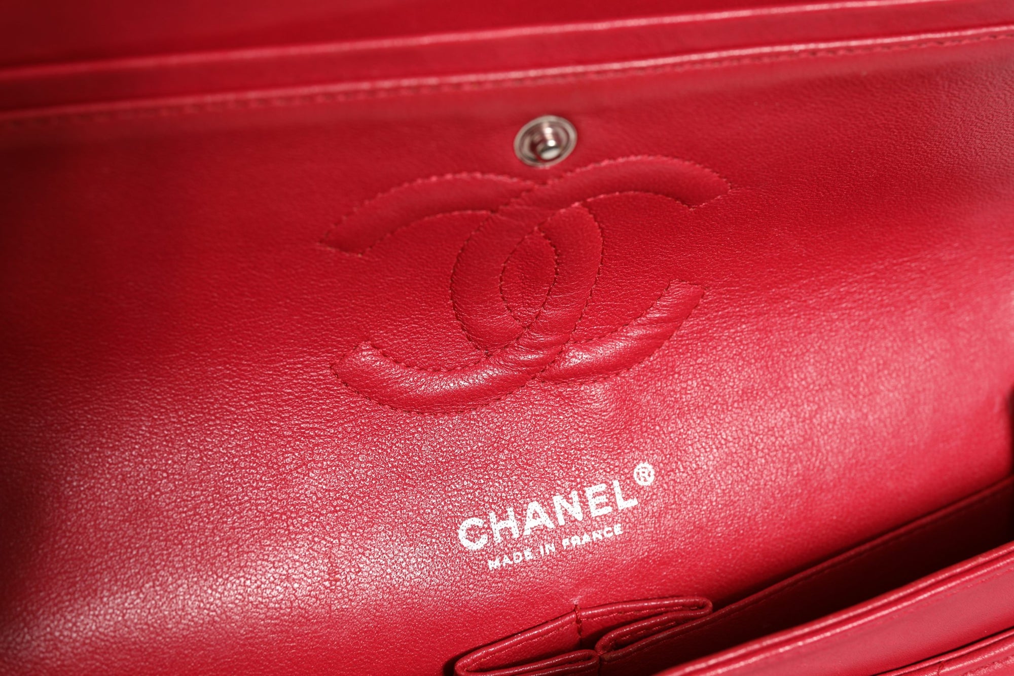 Chanel Classic Medium 25 Red Quilted Leather Flap Bag