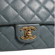 Chanel Blue Quilted Leather Crown Flap Shoulder Bag