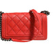 Chanel Red Diamond Stitch Calfskin Leather New Medium Boy Bag