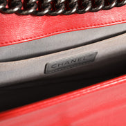 Chanel Boy New Medium Red Diamond-Quilted Calfskin Shoulder Bag