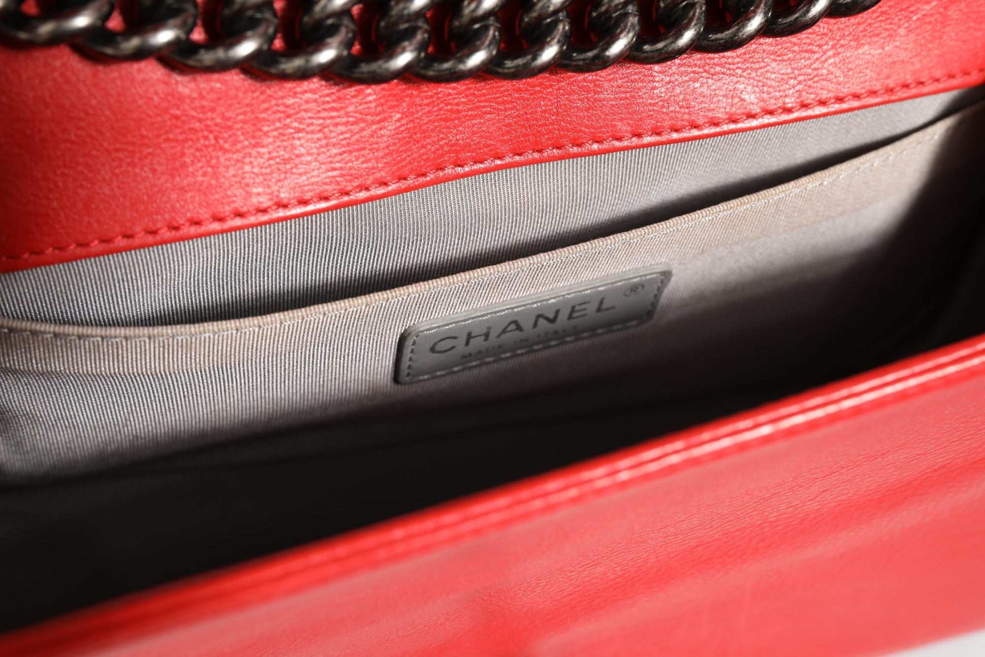 Chanel Boy New Medium Red Diamond-Quilted Calfskin Shoulder Bag