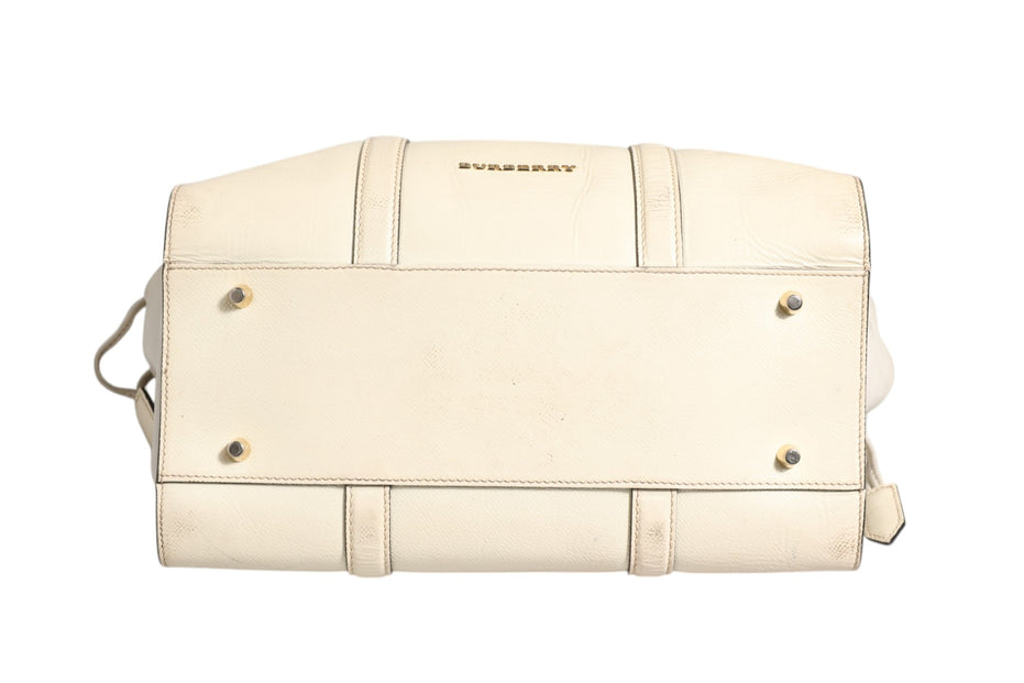 Burberry Chalk White Large Leather Tote Bag