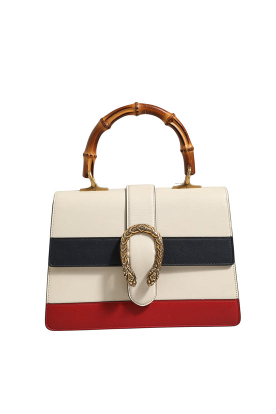 Τσάντα με Λαβή Gucci Dionysus Bamboo Top Handle από Δέρμα Colorblock