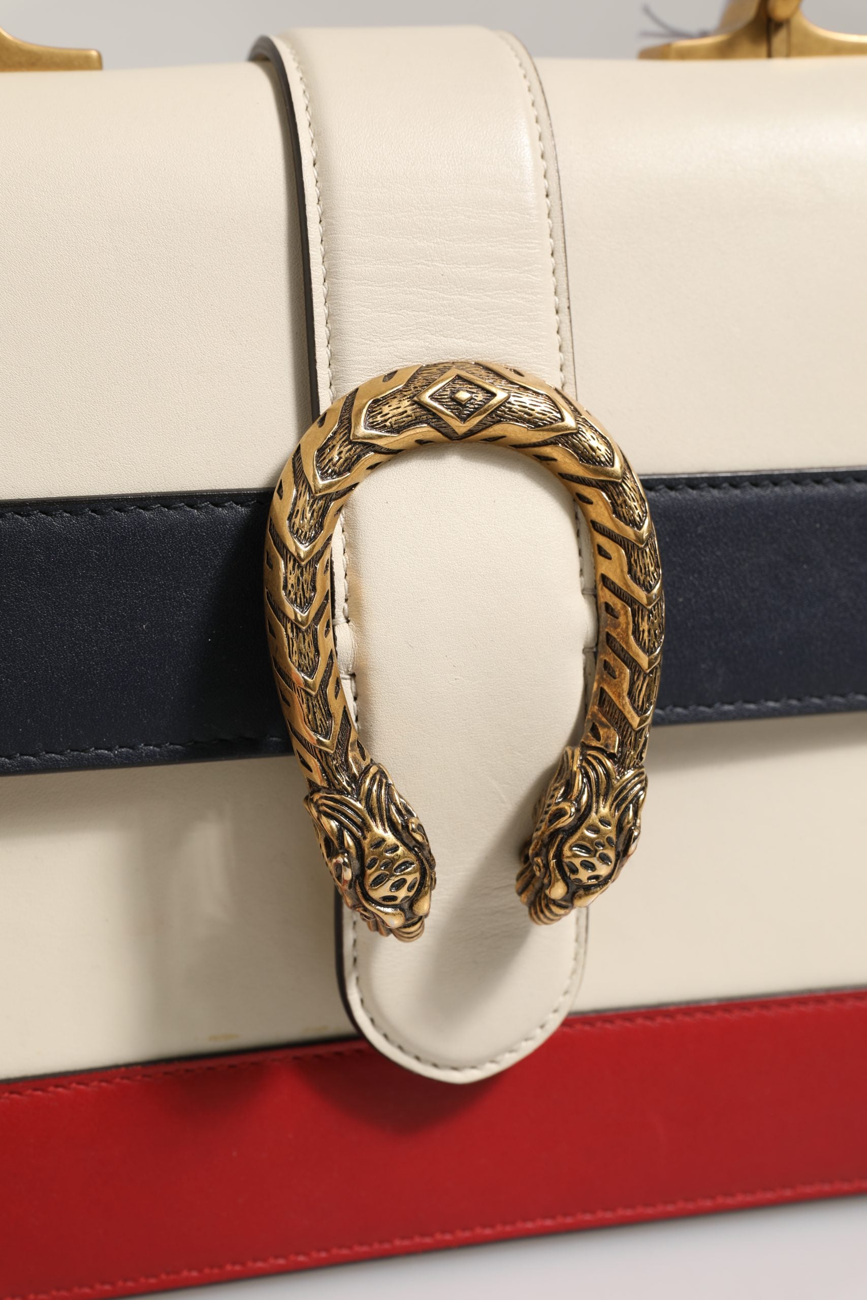Gucci Dionysus Bamboo Top Handle Bag Colorblock Leather