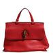 Gucci Red Leather Bamboo Daily Tote Crossbody Bag