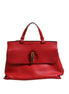 Gucci Red Leather Bamboo Daily Tote Crossbody Bag