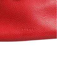 Gucci Red Leather Bamboo Daily Tote Crossbody Bag