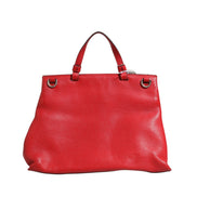 Gucci Red Leather Bamboo Daily Tote Crossbody Bag