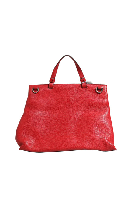 Gucci Red Leather Bamboo Daily Tote Crossbody Bag