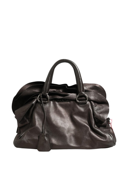 Prada Metallic Nappa Leather Ruffle Shoulder Bag