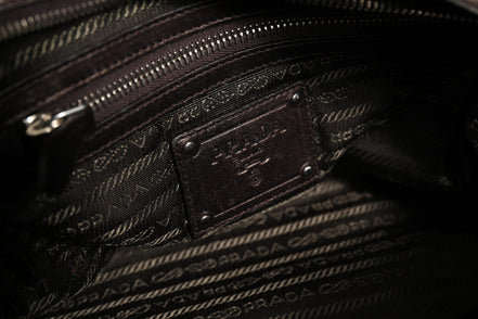 Prada Metallic Nappa Leather Ruffle Shoulder Bag