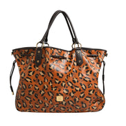 MCM Visetos Leopard Aren Medium Shopper Tote