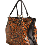 MCM Visetos Leopard Aren Medium Shopper Tote