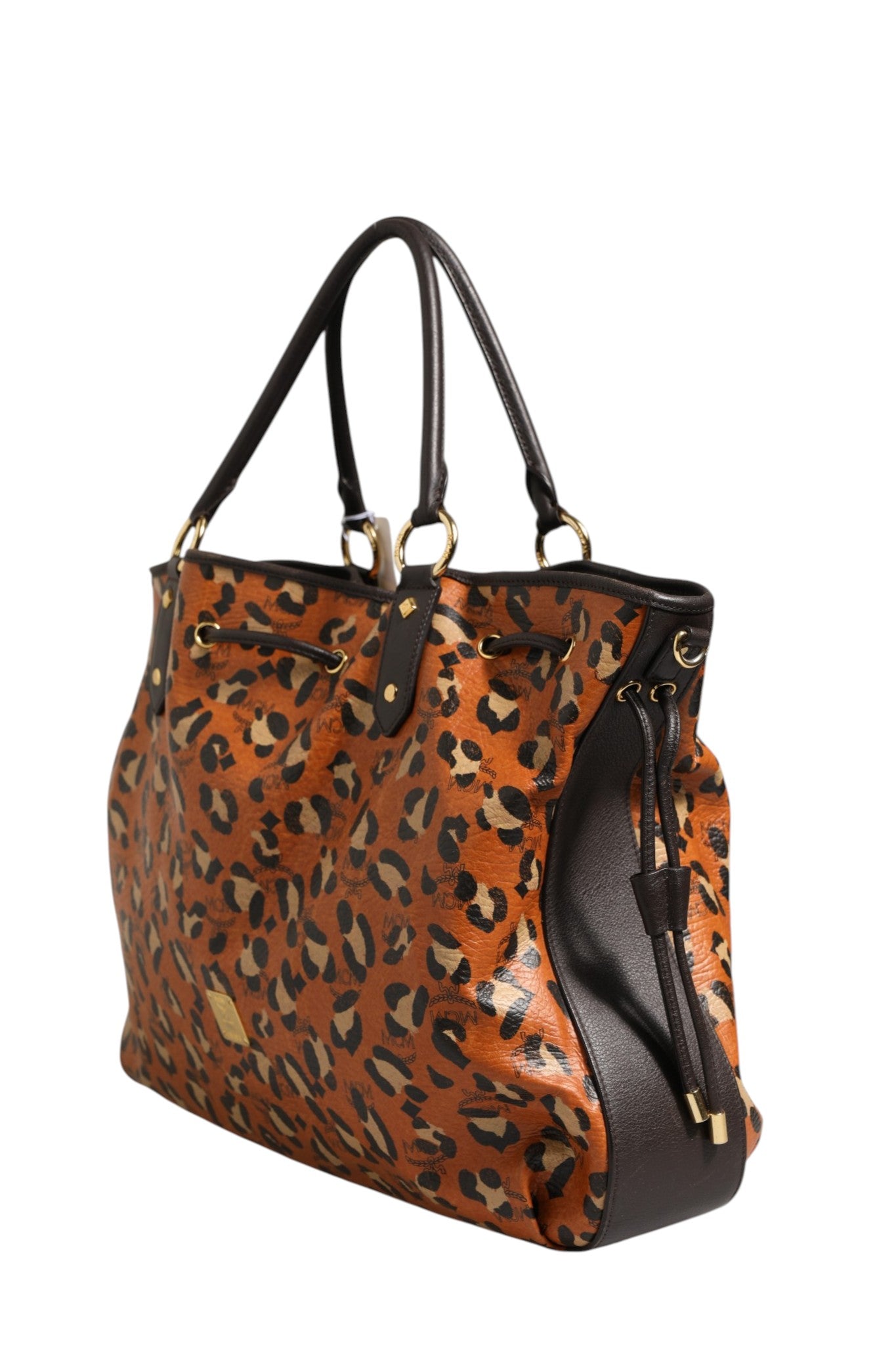 MCM Visetos Leopard Aren Medium Shopper Tote