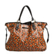MCM Visetos Leopard Aren Medium Shopper Tote