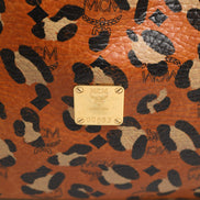 MCM Visetos Leopard Aren Medium Shopper Tote