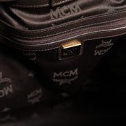 MCM Visetos Leopard Aren Medium Shopper Tote