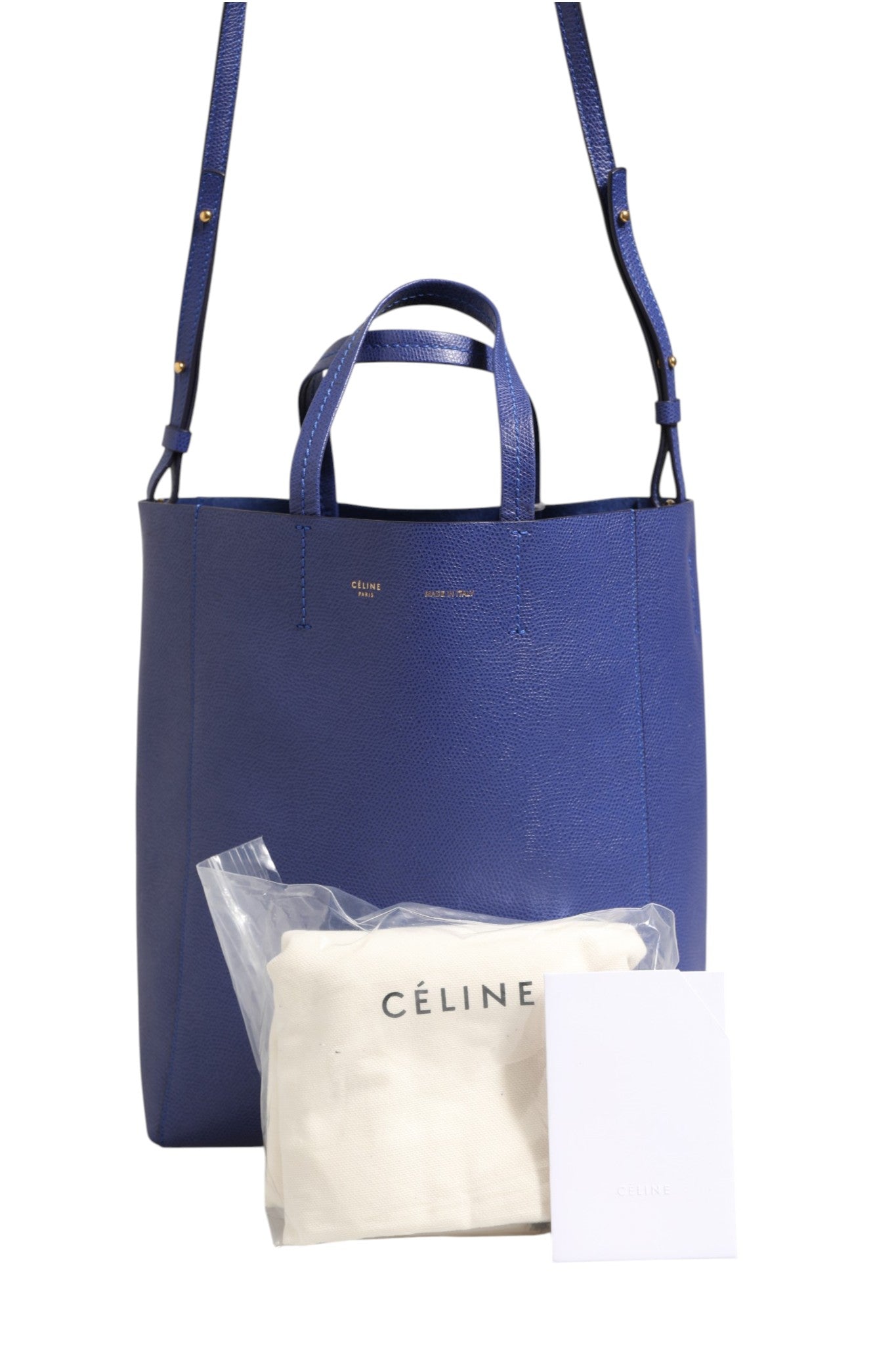 Τσάντα Tote Celine Μπλε με Χρυσό