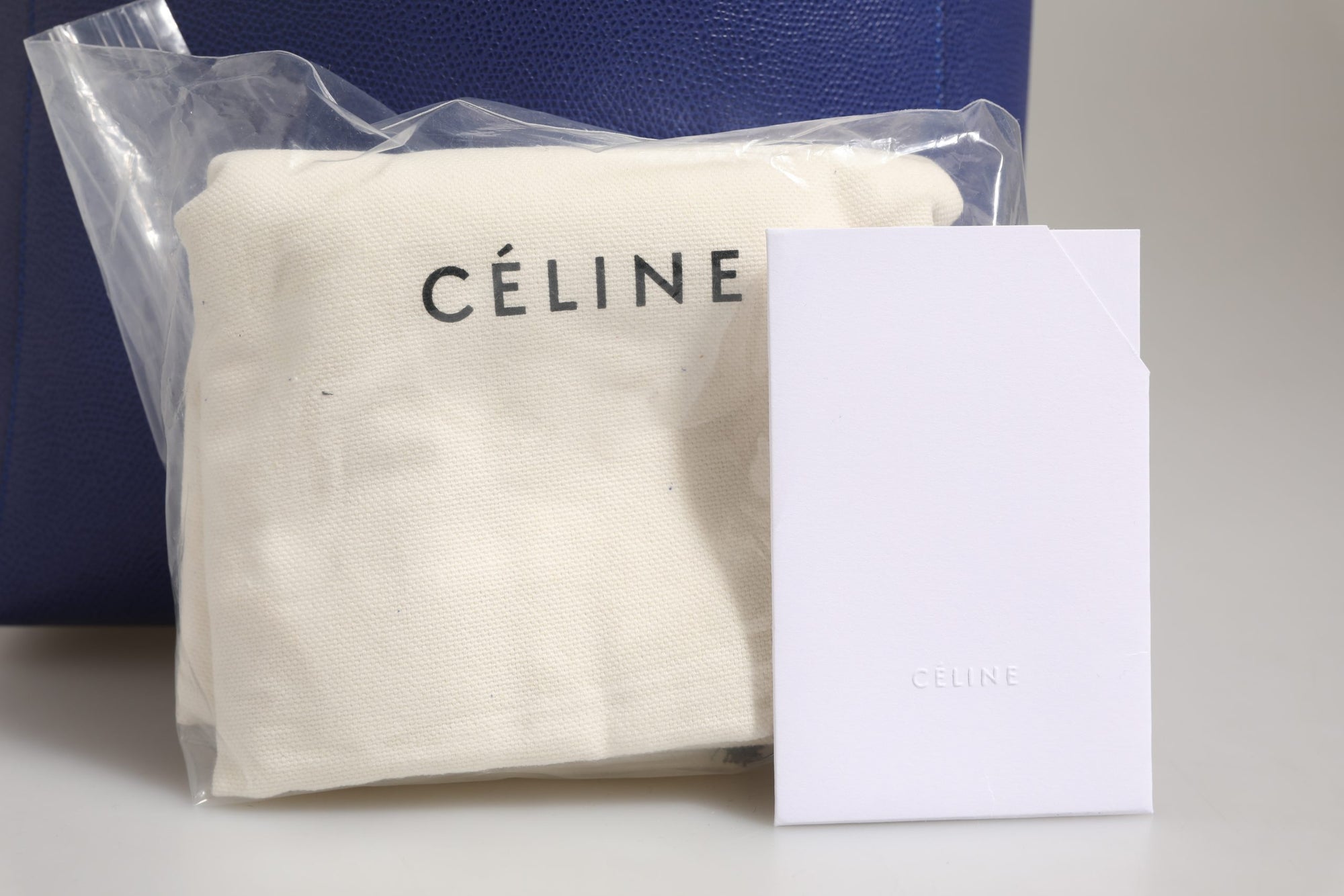 Τσάντα Tote Celine Μπλε με Χρυσό