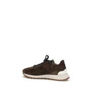 Brunello Cucinelli Brown Calf Leather Bos Taurus Athletic Sneakers
