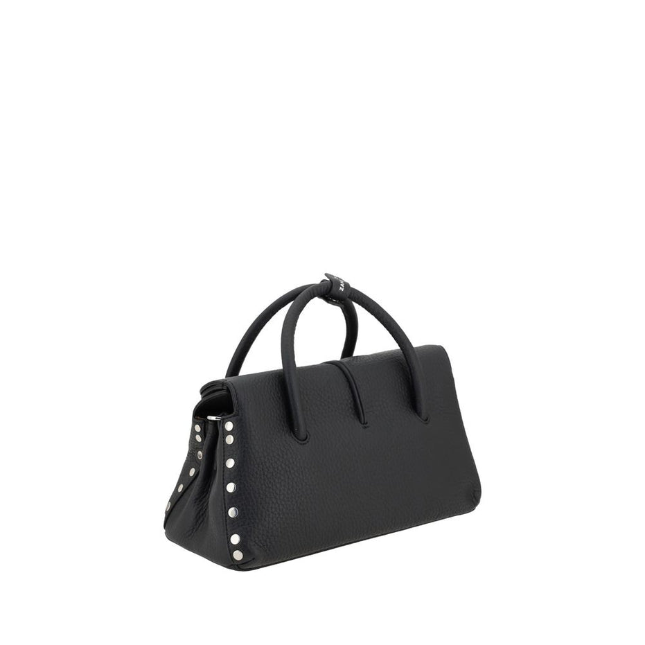 Zanellato Black Calf Leather Bos Taurus Shoulder Bag