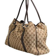 Gucci Beige and Black Canvas Twins Medium Tote Bag