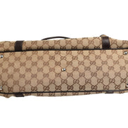 Gucci Beige and Black Canvas Twins Medium Tote Bag