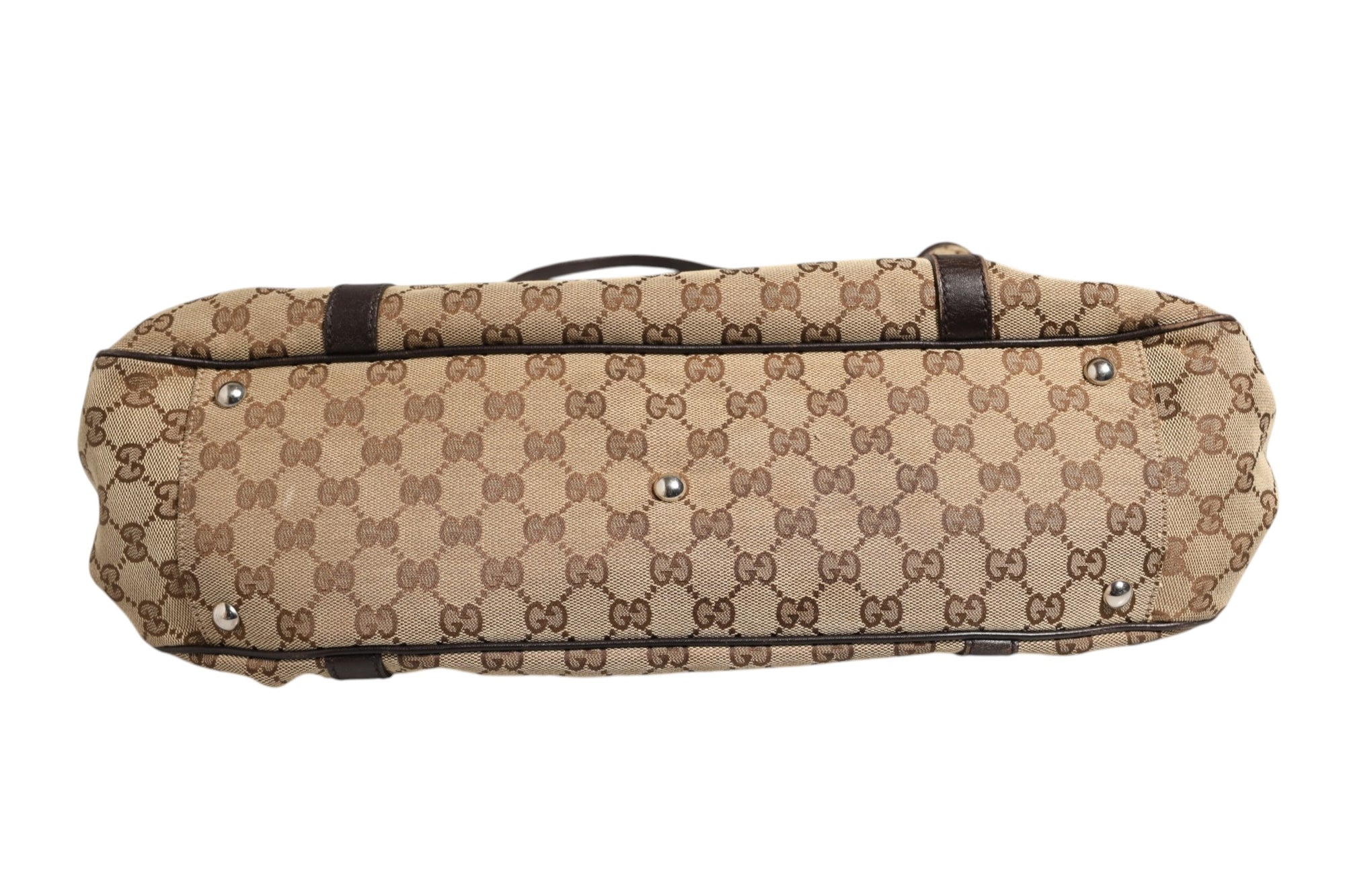 Gucci Beige and Black Canvas Twins Medium Tote Bag