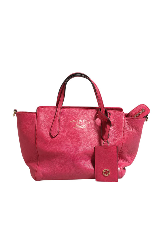 Gucci Swing Fuchsia Pink Leather Two-Way Tote Bag
