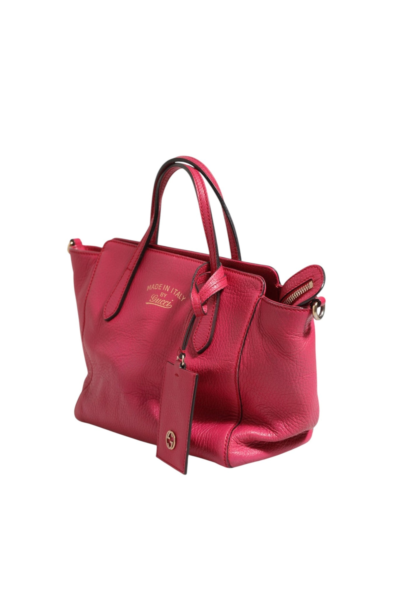 Gucci Swing Fuchsia Pink Leather Two-Way Tote Bag