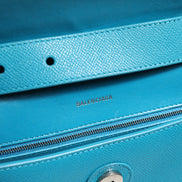 Balenciaga Calfskin S Downtown Blue Shoulder Bag