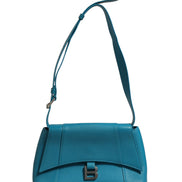 Balenciaga Calfskin S Downtown Blue Shoulder Bag