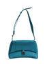 Balenciaga Calfskin S Downtown Blue Shoulder Bag