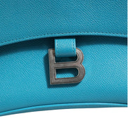 Balenciaga Calfskin S Downtown Blue Shoulder Bag
