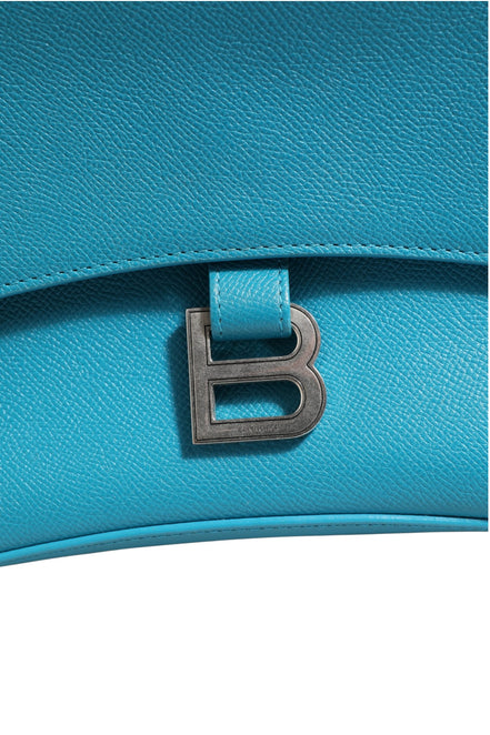 Balenciaga Calfskin S Downtown Blue Shoulder Bag