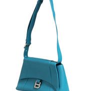 Balenciaga Calfskin S Downtown Blue Shoulder Bag
