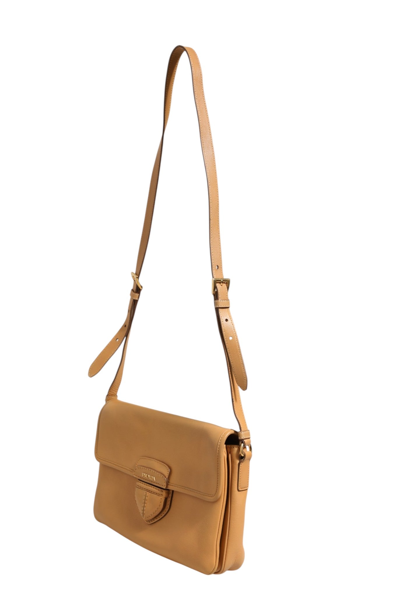 Prada Sidonie Beige Pebble Leather shoulder bag