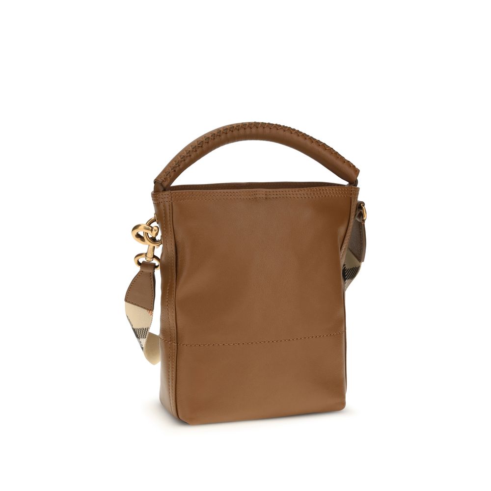 Burberry Brown Calf Leather Bos Taurus Backet Bag