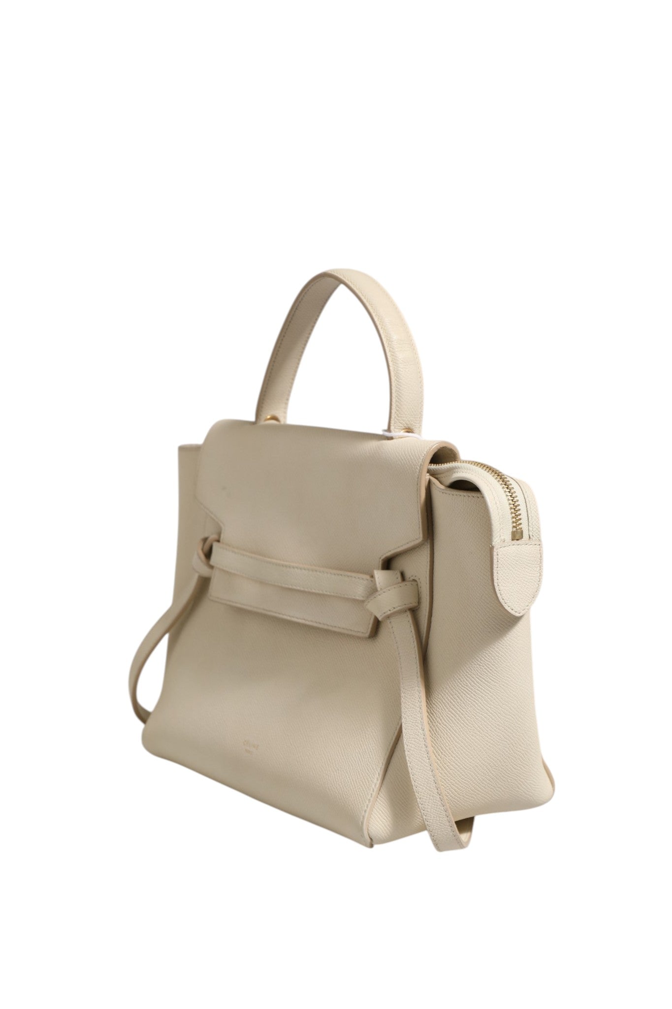 Celine Nano Belt Bag Grained Calfskin Chalk