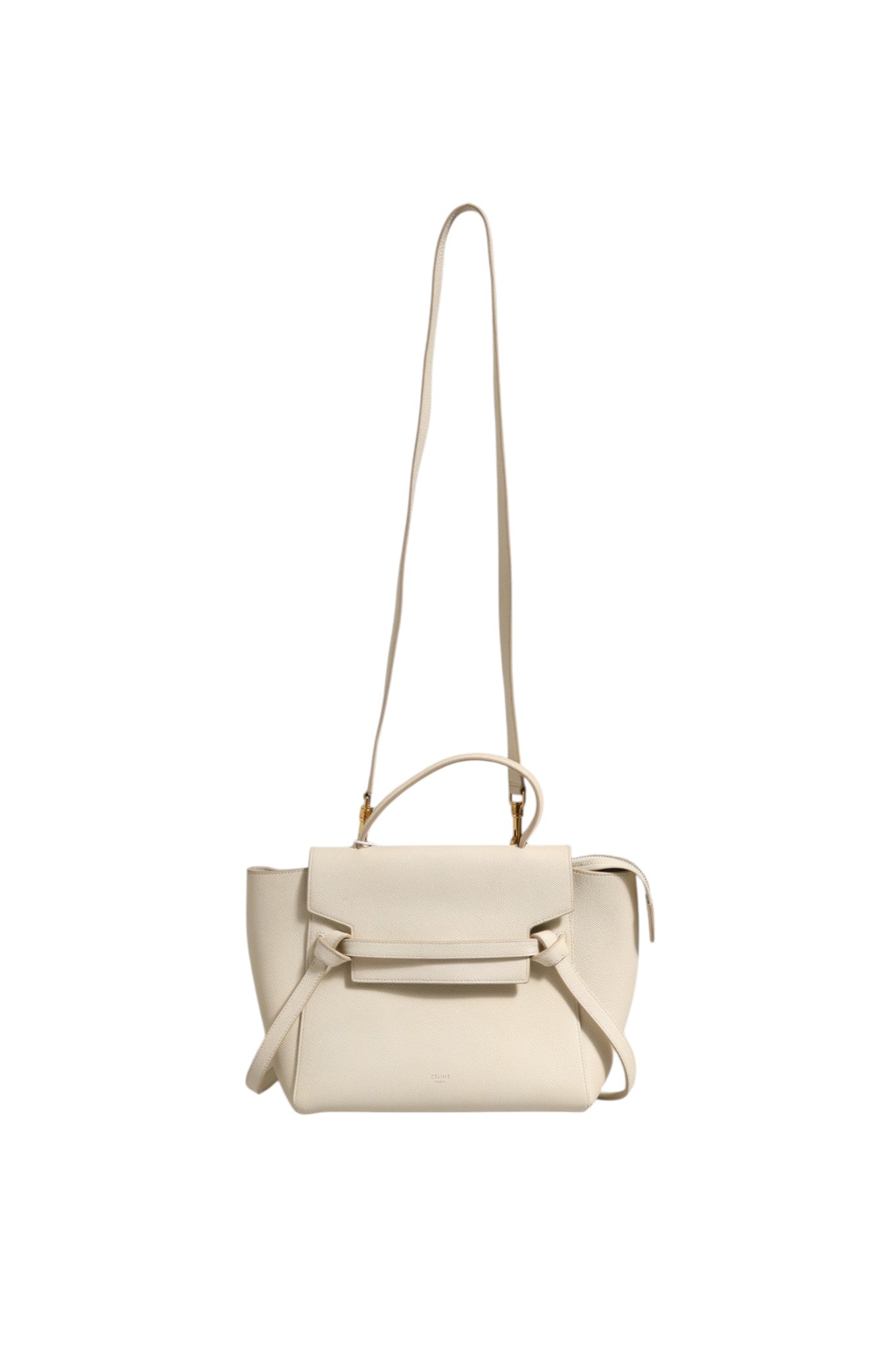 Celine Nano Belt Bag Grained Calfskin Chalk