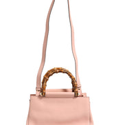 Gucci Pink And White Calfskin Small Nymphaea Top Handle Bag