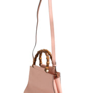 Gucci Pink And White Calfskin Small Nymphaea Top Handle Bag